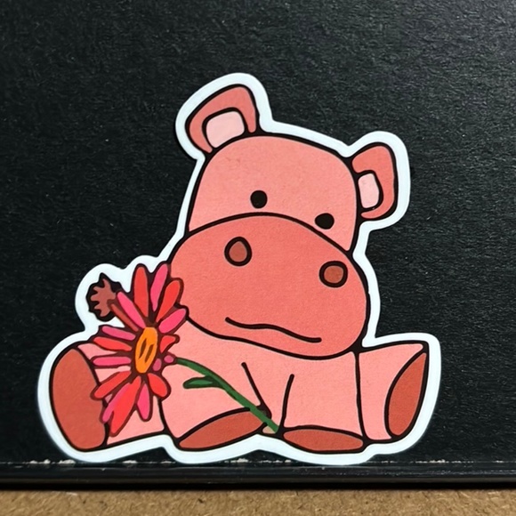 CARTOON HIPPO STICKER - Picture 1 of 1